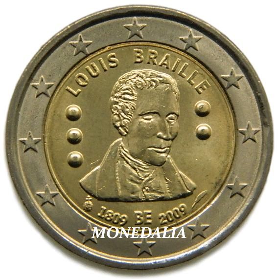 2009 - BELGICA - 2 EUROS - BRAILLE
