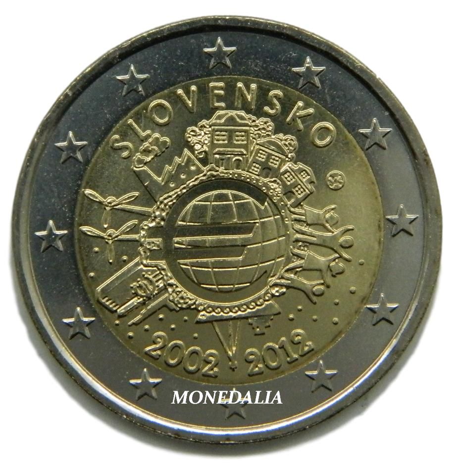 2012 - ESLOVAQUIA - 2 EUROS - X ANIVERSARIO