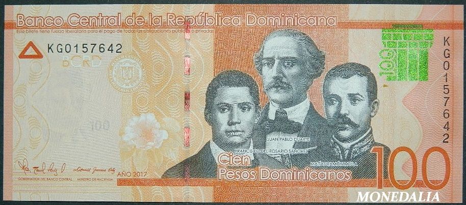 2017 - DOMINICANA REPUBLICA - 100 PESOS - BILLETE 