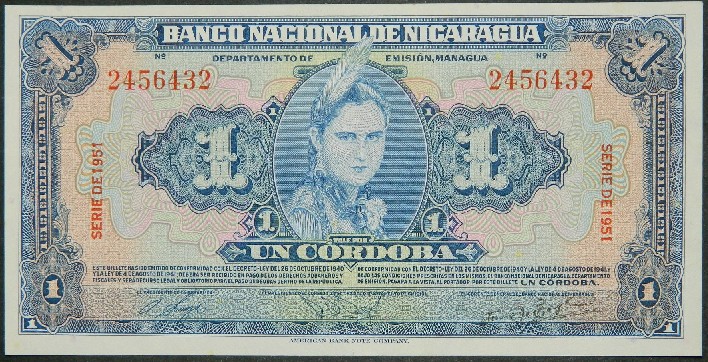 1951 - NICARAGUA - 1 CORDOBA - PICK 91 B