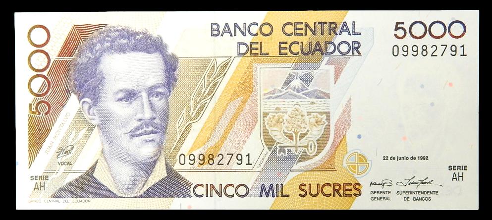 1992 - ECUADOR - 5000 SUCRES - PICK 128A - SC-