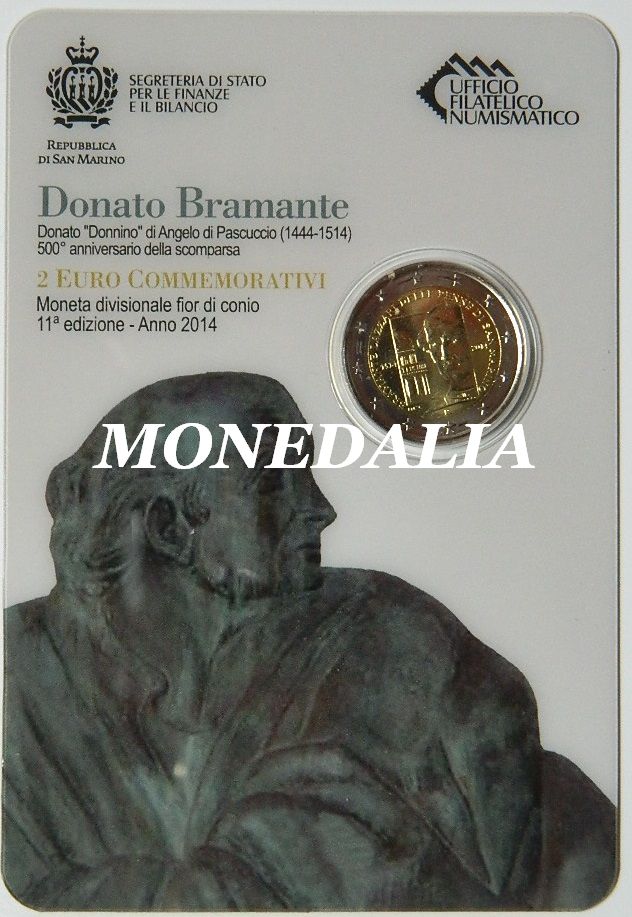 2014 - SAN MARINO - 2 EURO - DONATO BRAMANTE