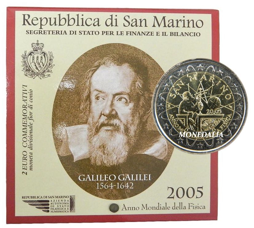 2005 - SAN MARINO - 2 EUROS - GALILEO GALILEI