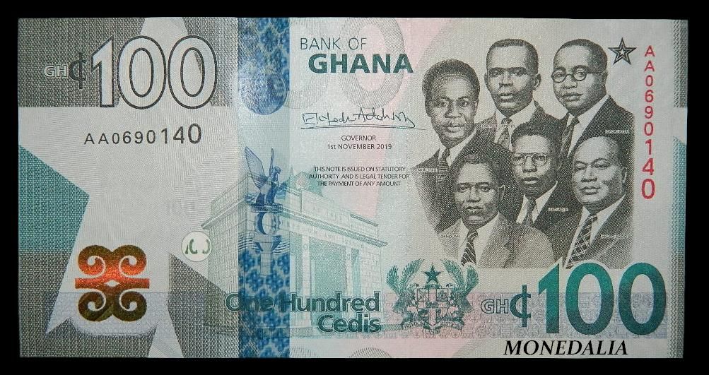 2019 - GHANA - BILLETE - 100 CEDIS - SC