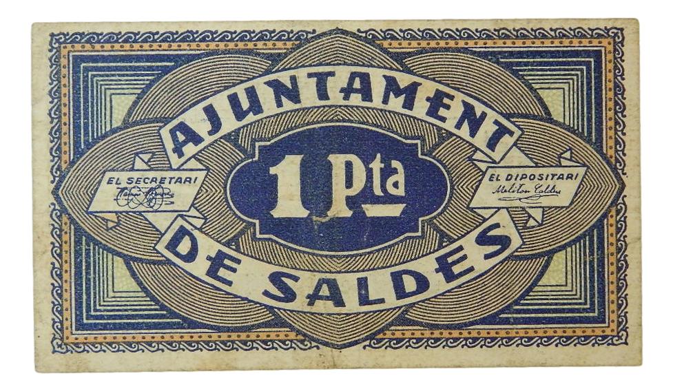 Ajuntament de Saldes,1 pta. 10 juny 1937 - AT-2253 - MBC