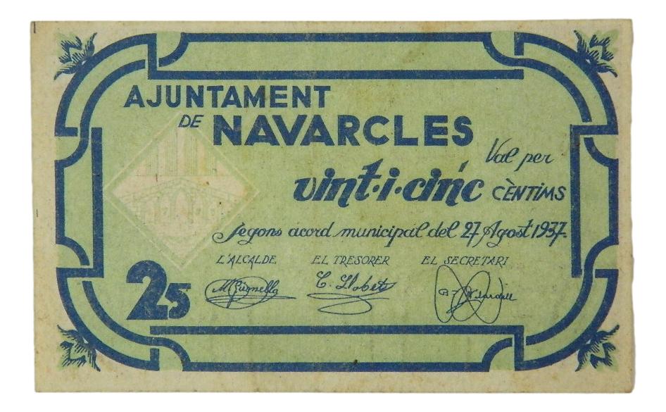 Ayuntament de Navarcles, 25 ctms. 27 agost 1937 - AT-1643 - MBC+