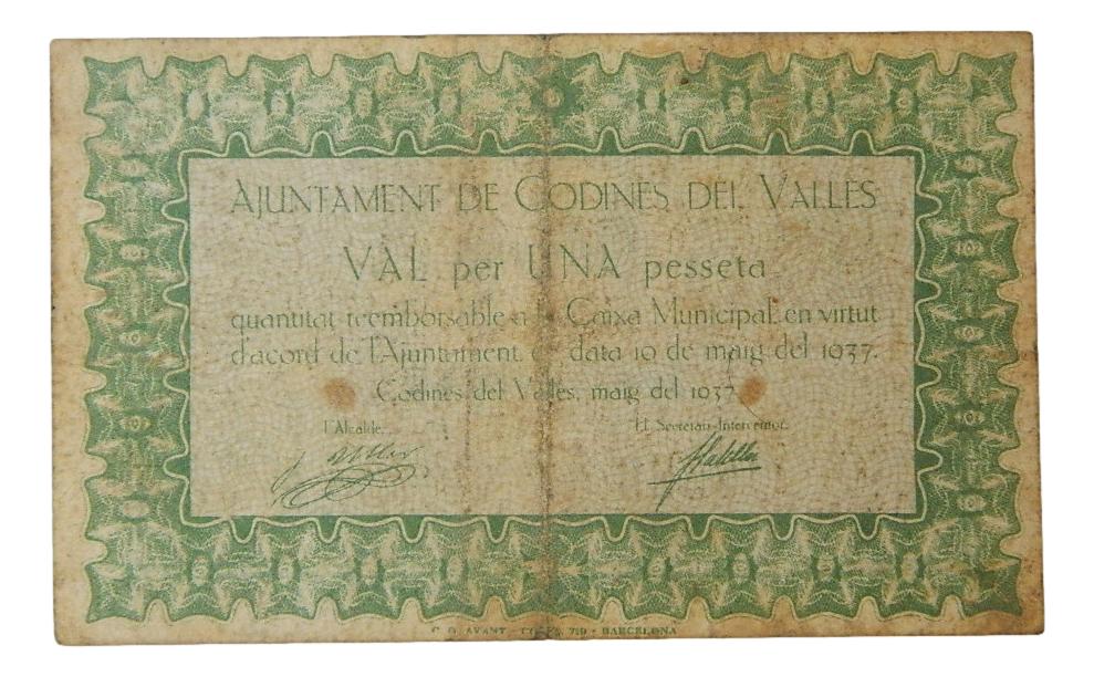 Ajuntament de Codines del Vallés, 1 pta.10 de maig de 1937 - AT-839 - BC+