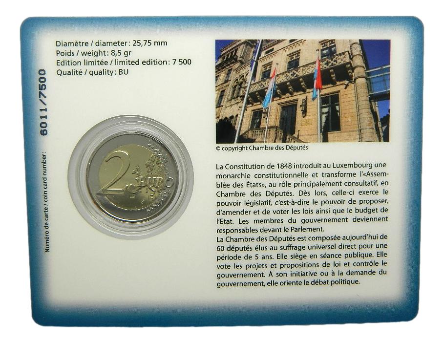 2023 - LUXEMBURGO - 2 EURO - CAMARA DE DIPUTADOS - COINCARD