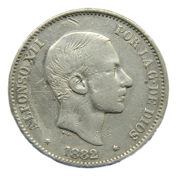 1882 - ALFONSO XII - 50 CENTAVOS DE PESO 