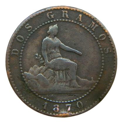 1870 - GOBIERNO PROVISIONAL - 2 CENTIMOS - OM 