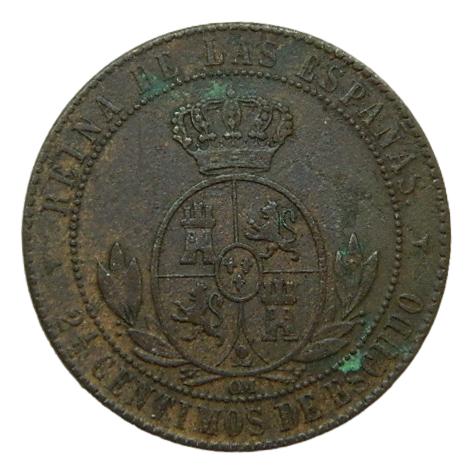 1867 OM - ISABEL II - 2 1/2 CENTIMOS DE ESCUDO - SEGOVIA