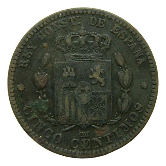 1878 OM - ALFONSO XII - 5 CENTIMOS - COBRE