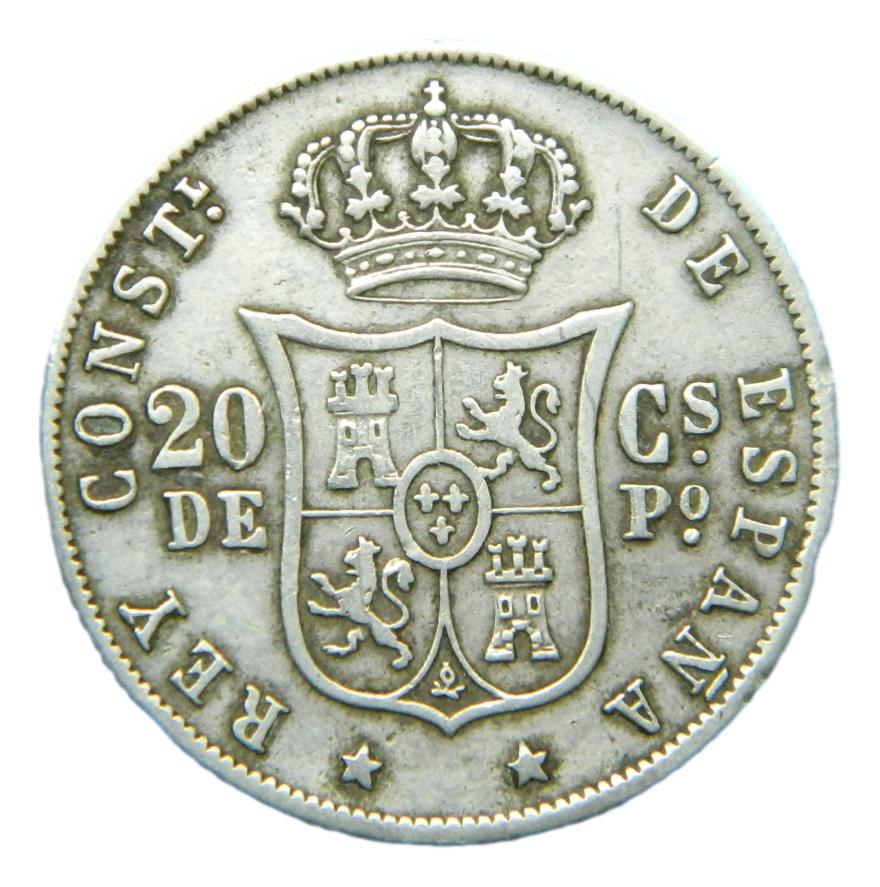 1885 - ALFONSO XII - 20 CENTAVOS DE PESO - MANILA 