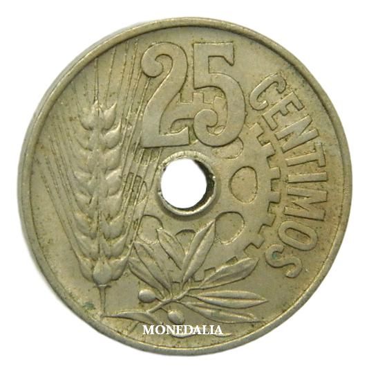 1934 - ESPAÑA - 25 CENTIMOS - SEGUNDA REPÚBLICA - BC
