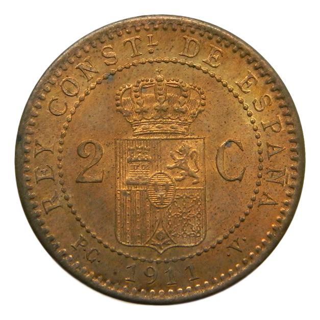 1911 - ALFONSO XIII - 2 CENTIMOS - PCV - *11 