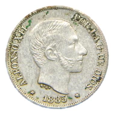 1885 - ALFONSO XII - 10 CENTAVOS DE PESO - MANILA