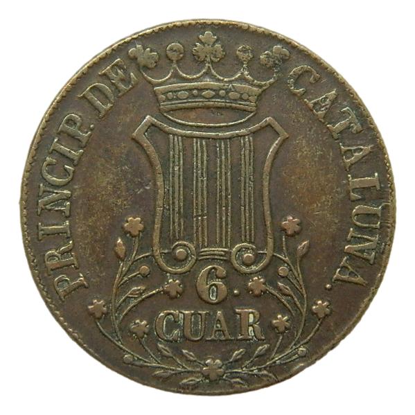 1843 - ISABEL II - 6 CUARTOS - CATALUÑA