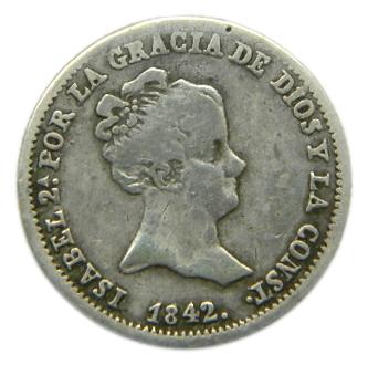 1842 CL - ISABEL II - 1 REAL - MADRID - PLATA