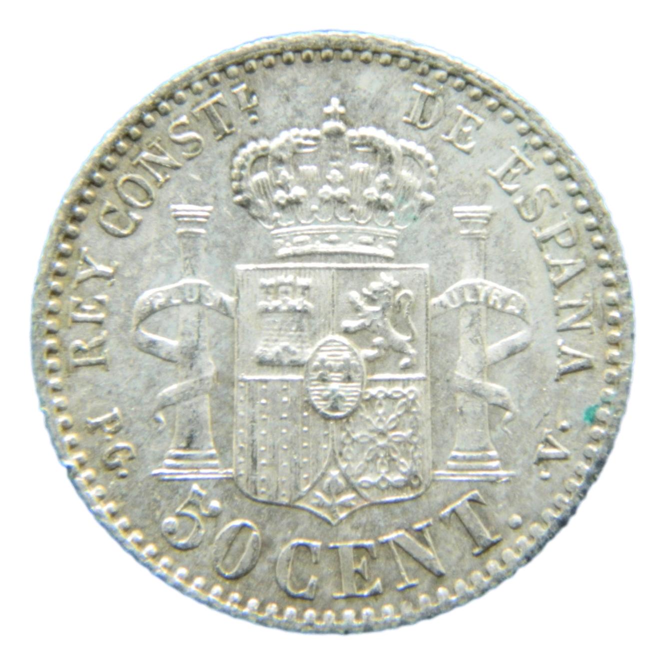1894 *0-4 - ALFONSO XIII - 50 CENTIMOS - PLATA - S6