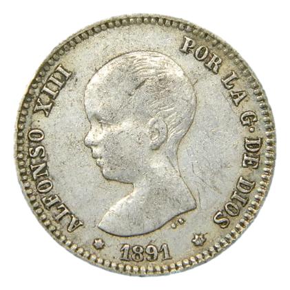 1891 - ALFONSO XIII - 1 PESETA - PGM - MBC