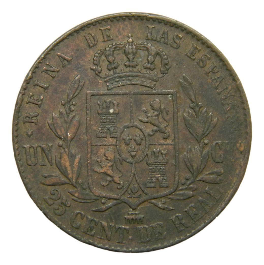 1861 - ISABEL II - 25 CENTIMOS DE REAL - SEGOVIA 