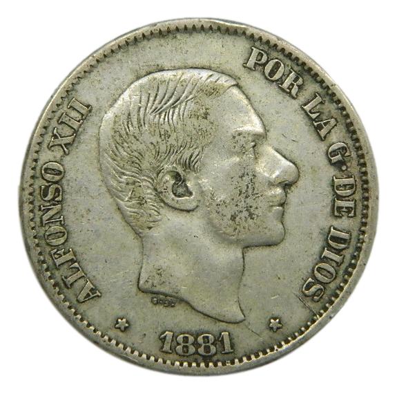1881 - ALFONSO XII - 50 CENTAVOS DE PESO - MANILA  