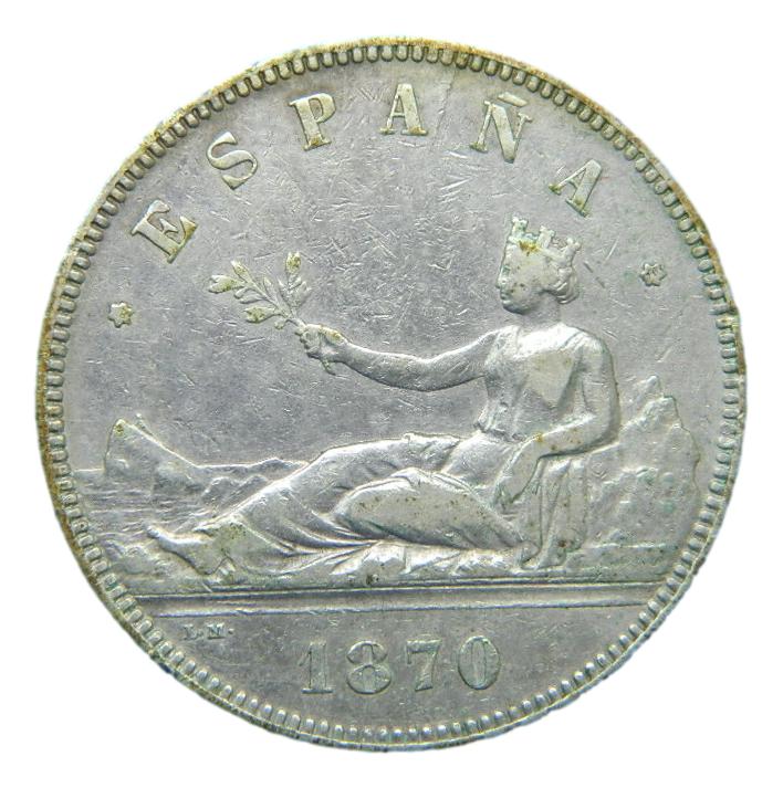 1870 *18-70 - GOBIERNO PROVISIONAL - 5 PESETAS - SNM