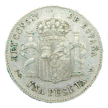1896 *18-96 - ALFONSO XIII - 1 PESETA - PGV - MBC