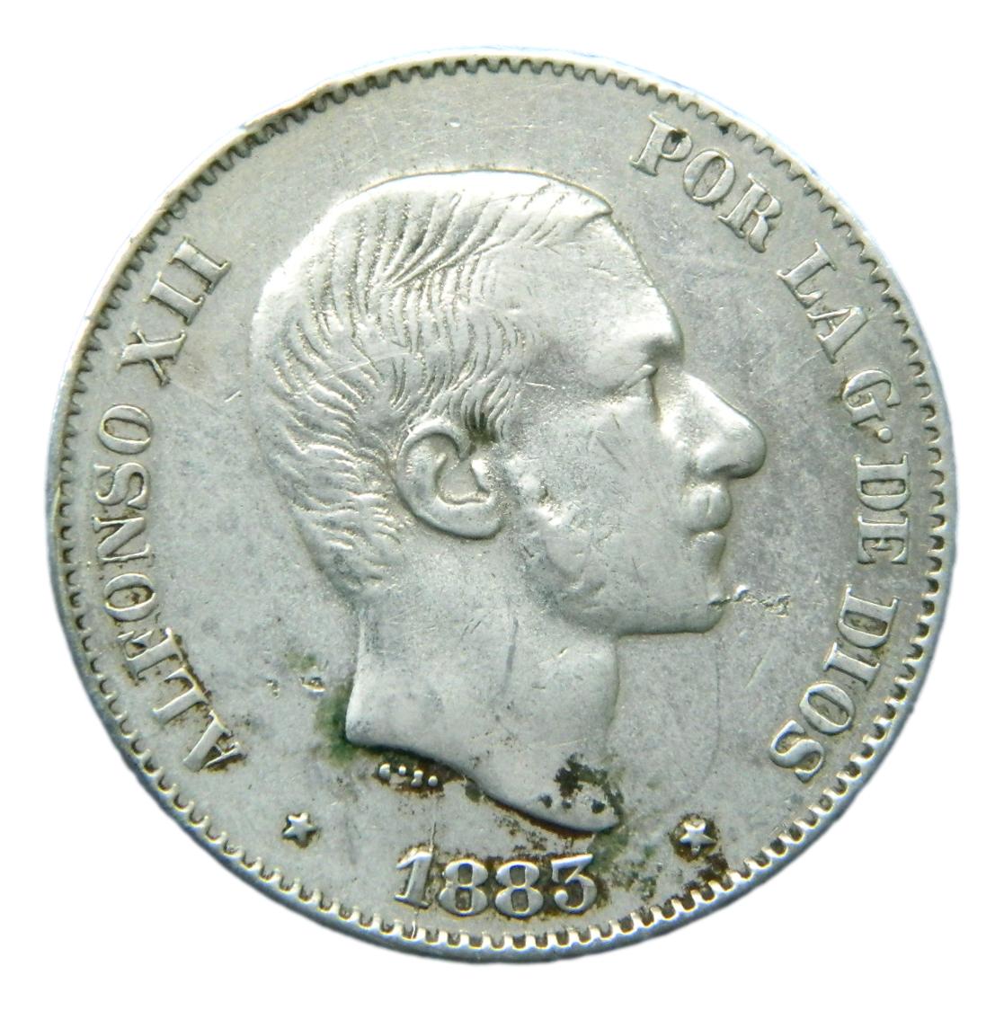 1883 - ALFONSO XII - 50 CENTAVOS DE PESO - MANILA