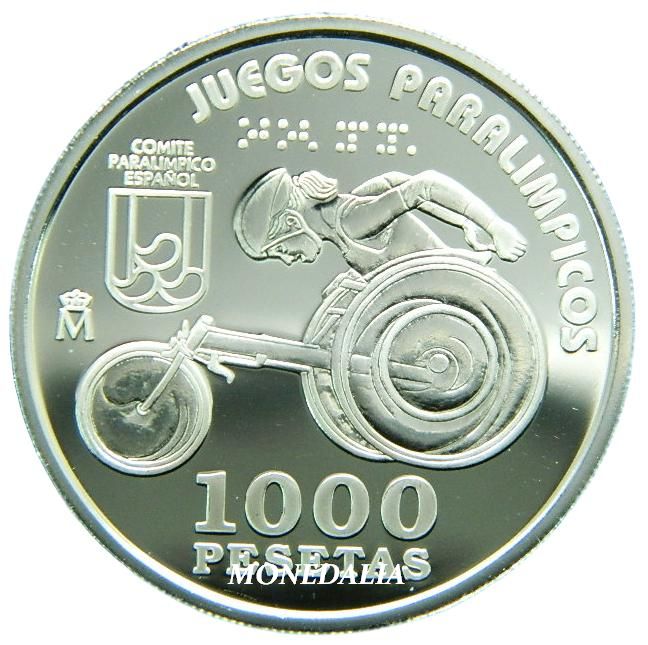 2000 - ESPAÑA - 1000 PESETAS - JUEGOS PARALIMPICOS - ATLETISMO EN SILLA DE RUEDAS