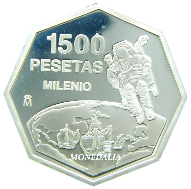 1999 - ESPAÑA - 1500 PESETAS - PLATA MILENIO