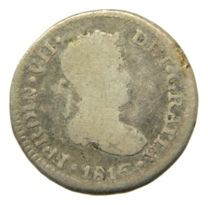 1816 JP - FERNANDO VII - 1/2 REAL - LIMA