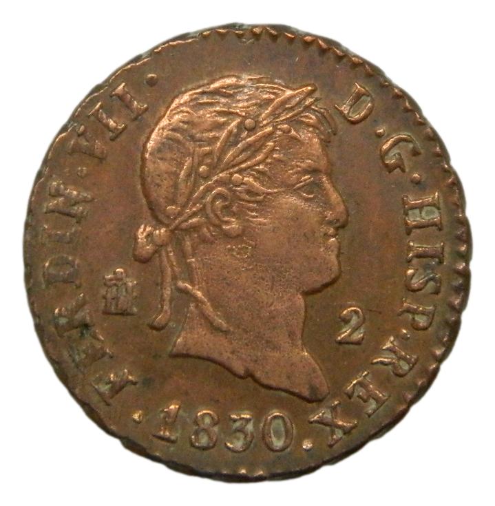 1830 - FERNANDO VII - 2 MARAVEDIS - SEGOVIA