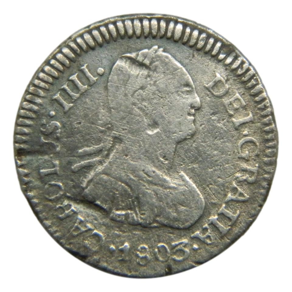 1803 M - CARLOS IV - 1/2 REAL - GUATEMALA