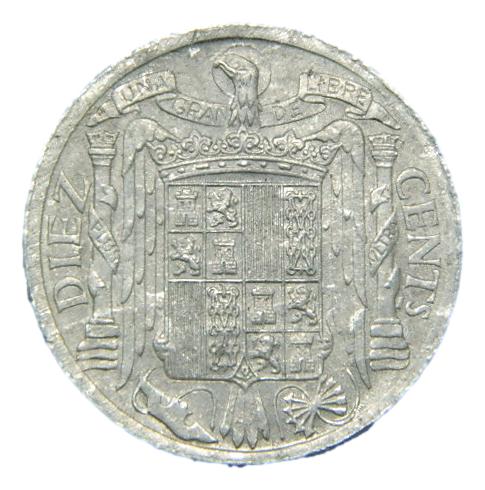 1940 - ESPAÑA - 10 CENTIMOS - PLVS VLTRA - BC