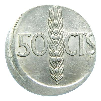 1966 - FRANCO - 50 CENTIMOS - DESPLAZADO