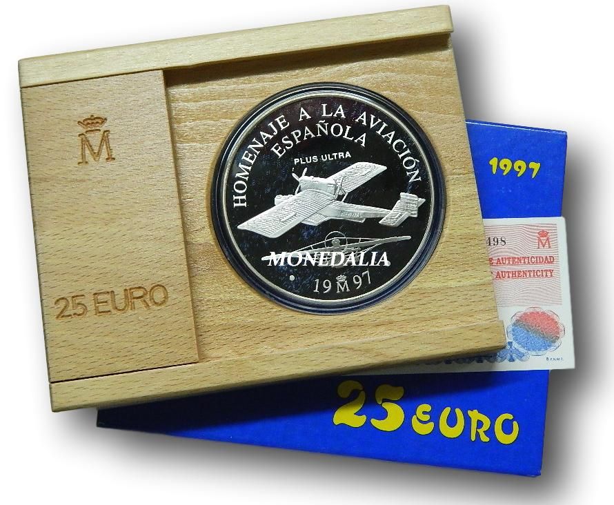 1997 - ESPAÑA - 25 EURO - PLUS ULTRA - HOMENAJE A LA AVIACION ESPAÑOLA - CINCUENTIN