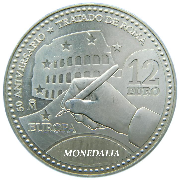 2007 - 12 EUROS ESPAÑA TRATADO DE ROMA - PLATA 