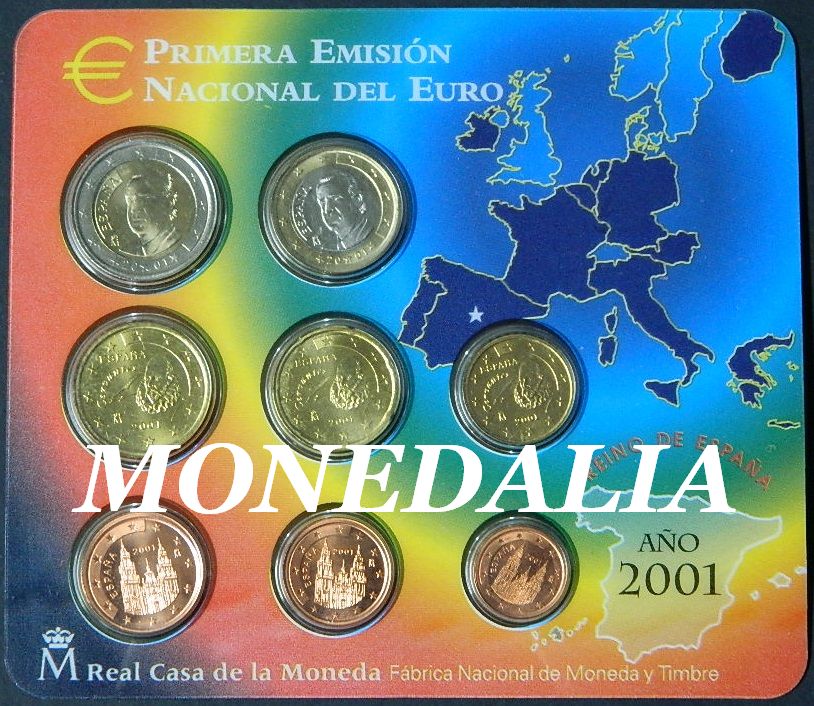 2001 - CARTERA EUROS ESPAÑA - BLISTER OFICIAL FNMT