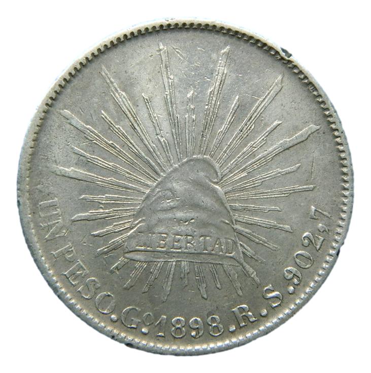 1898 RS - MEXICO - 1 PESO - GUANAJUATO - PLATA