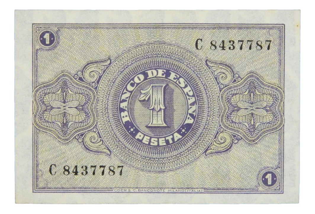 1938 - ESPAÑA - BILLETE - 1 PESETA - 28 FEBRERO - BURGOS  - EBC-