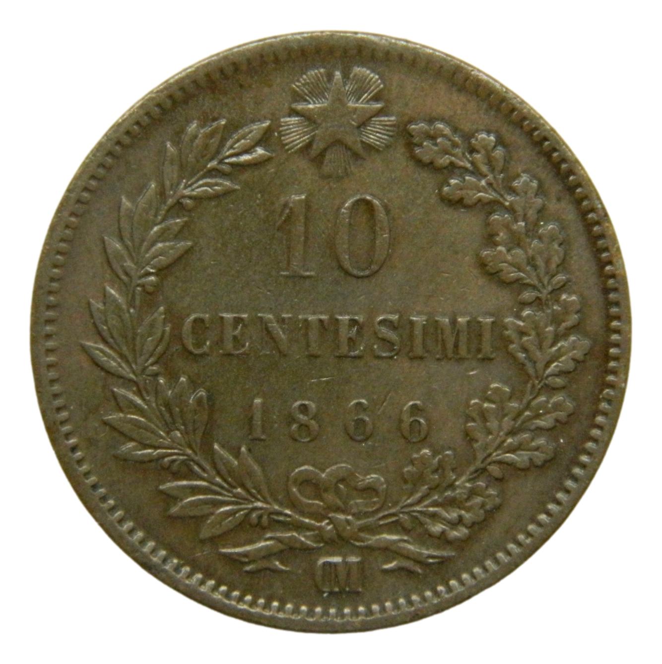 1866 OM - ITALIA - 10 CENTESIMI - VITTORIO EMANUELE II - S9/754