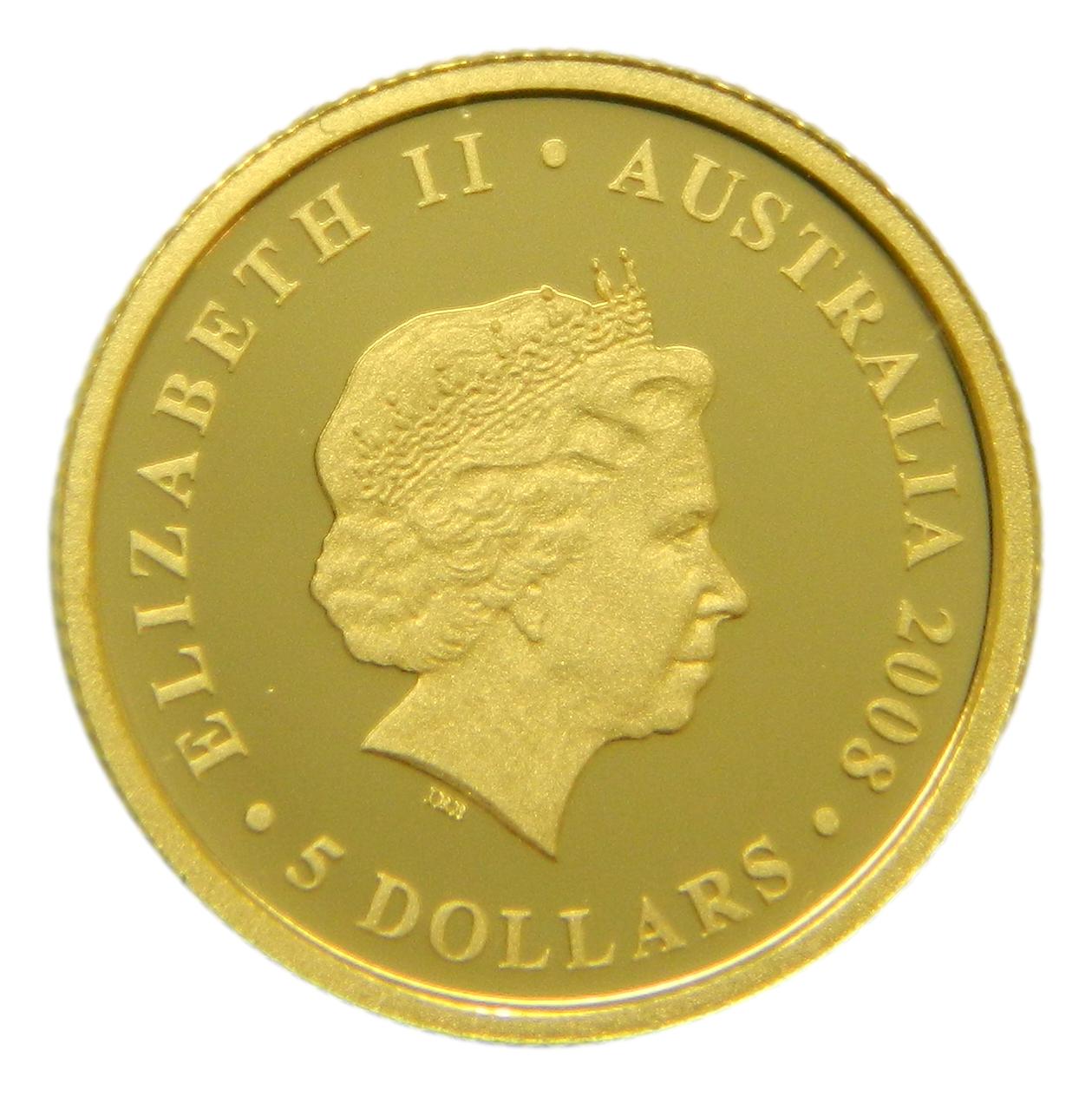 2008 - AUSTRALIA - 1/25 OZ ORO - 5 DOLLAR - KOALA
