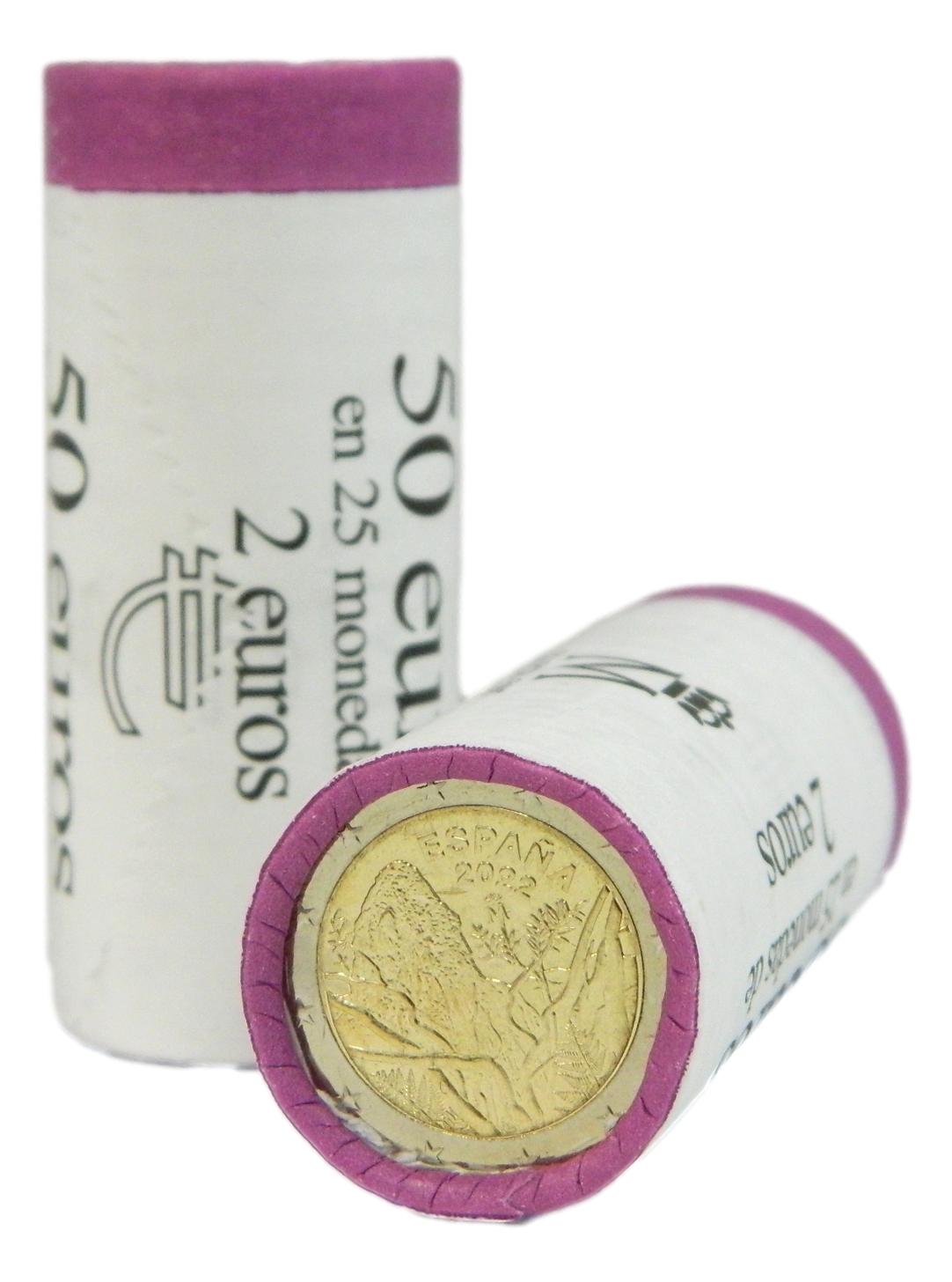 2022 - ESPAÑA - 2 EURO - GARAJONAY - CARTUCHO - ROLLO