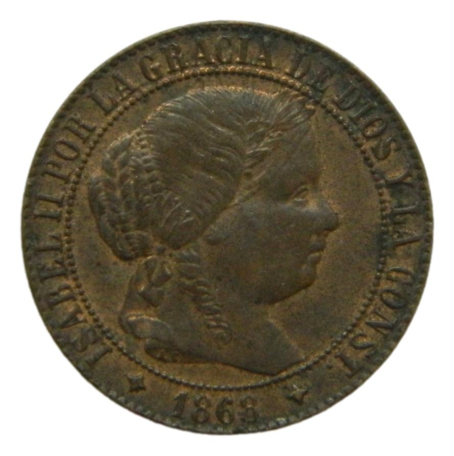 1868 OM - ISABEL II - 1 CENTIMO DE ESCUDO - JUBIA 