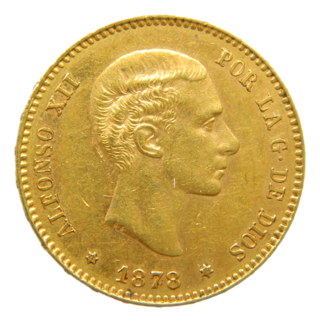 1878 *18-78 - ALFONSO XII - 25 PESETAS - EMM - ORO - EBC