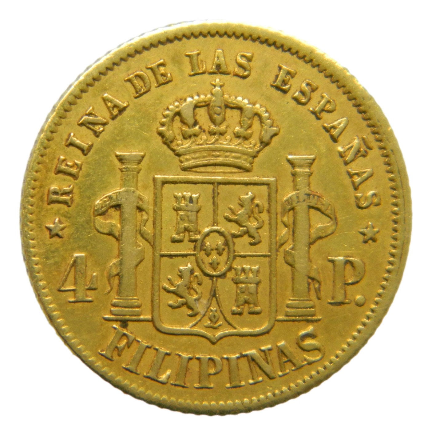 1864 - ISABEL II - 4 PESOS - MANILA - MBC