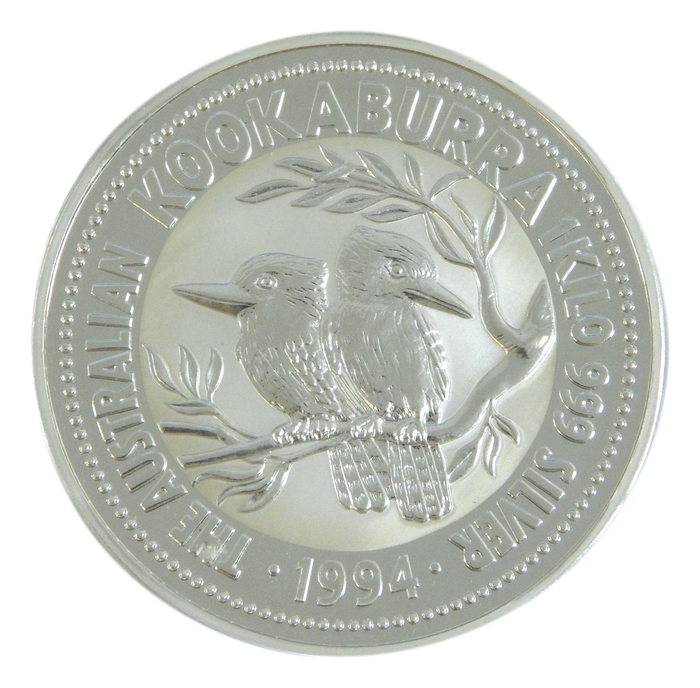 1994 - AUSTRALIA - 1 KILO PLATA - 30 DOLARES - KOOKABURRA - 1 KG