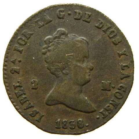 1838 - ISABEL II - 2 MARAVEDIS - SEGOVIA - MBC