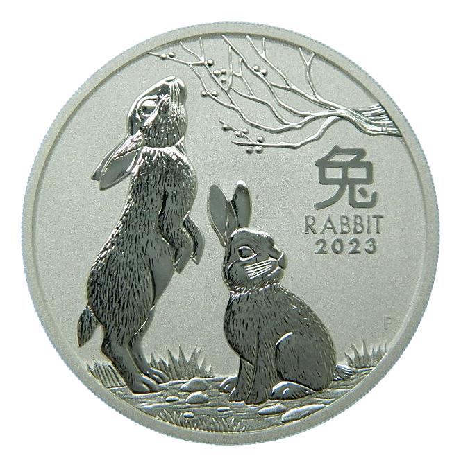 2023 - AUSTRALIA - 2 ONZAS PLATA - CONEJO - RABBIT